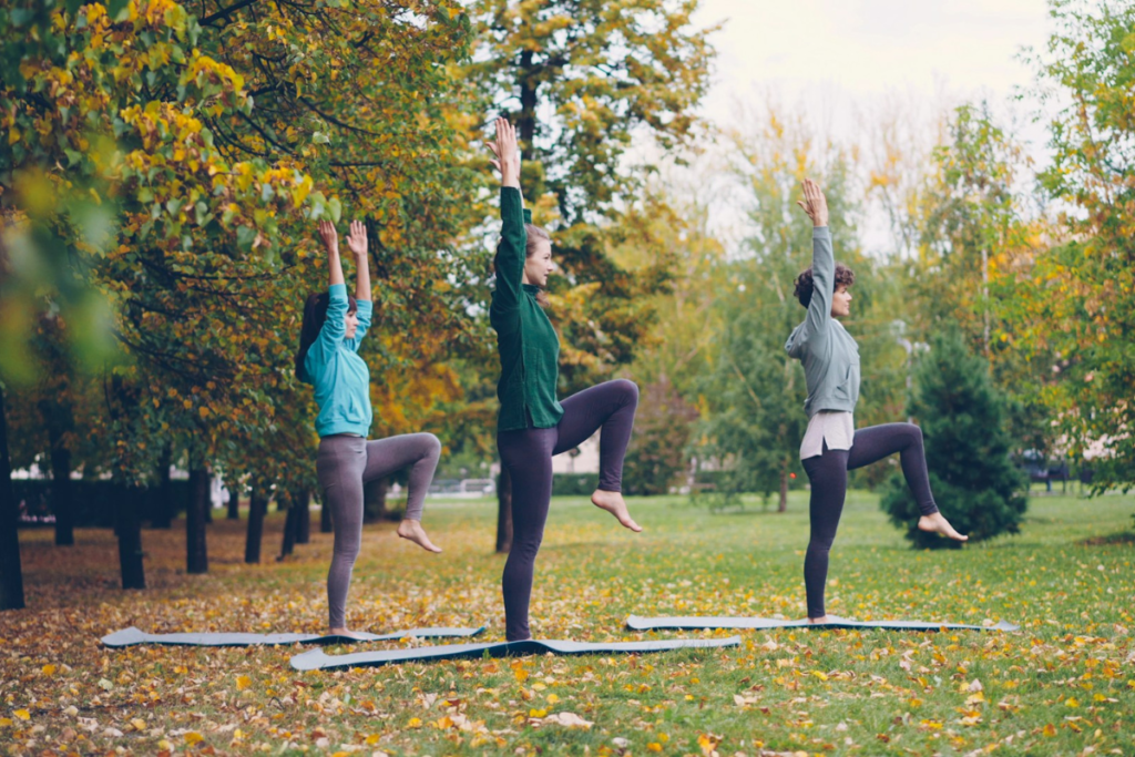 Person exercise outdoors to support digestion